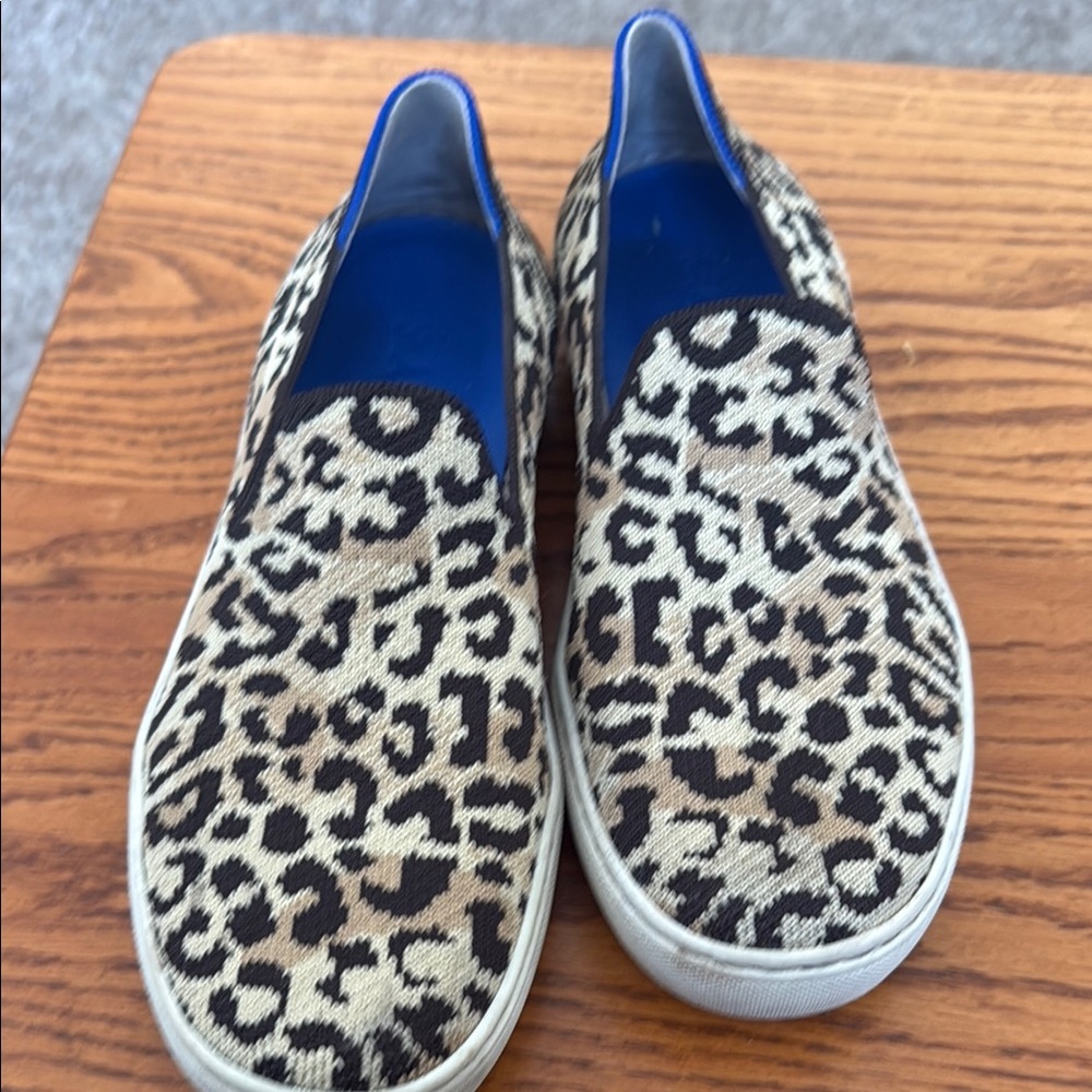 Rothy's Leopard Print shoes with Blue Interior